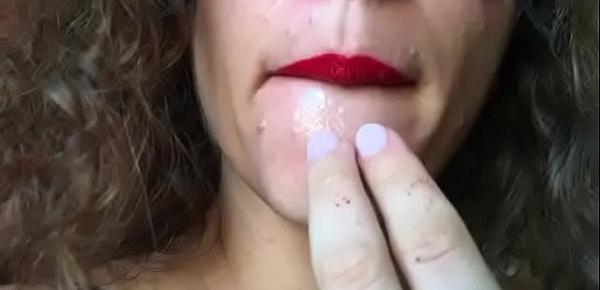  Cum in my mouth SlowMo spit destroy make-up